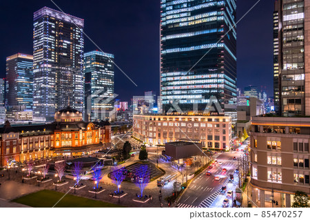 《Tokyo》 Night view of Tokyo Station / Marunouchi Business District 《Tokyo》 Night view of Tokyo Station / Marunouchi Business District 85470257