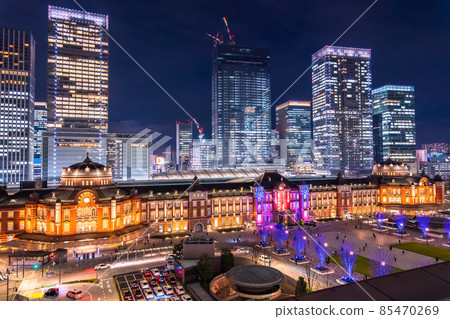 《Tokyo》 Night view of Tokyo Station / Marunouchi Business District 《Tokyo》 Night view of Tokyo Station / Marunouchi Business District 85470269
