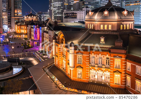 《Tokyo》 Night view of Tokyo Station / Marunouchi Business District 《Tokyo》 Night view of Tokyo Station / Marunouchi Business District 85470286