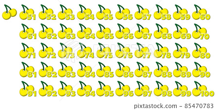 櫻桃插圖編號黃色 100 櫻桃插圖編號黃色 100 85470783