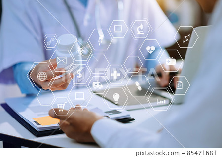 Medical technology concept. Doctor working Medical technology concept. Doctor working 85471681