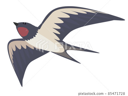 Illustration of flying swallows 85471728