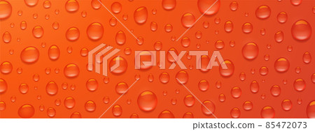 Texture of water droplets on red background Texture of water droplets on red background 85472073