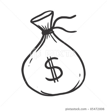 Premium Vector | Hand drawn money bag element. doodle sketch style. drawing  line simple money bag icon.