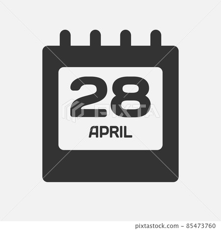 Icon day date 28 April, template calendar page 85473760