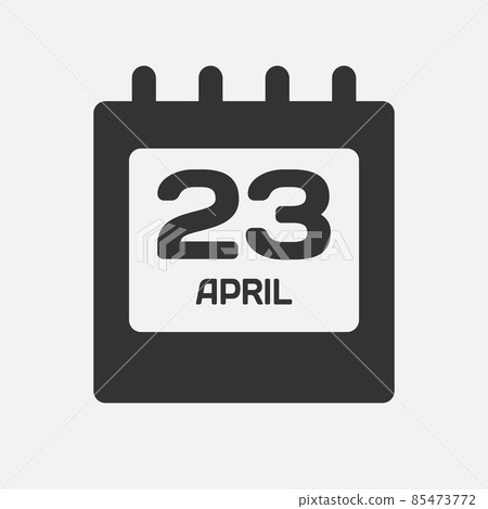 Icon day date 23 April, template calendar page 85473772
