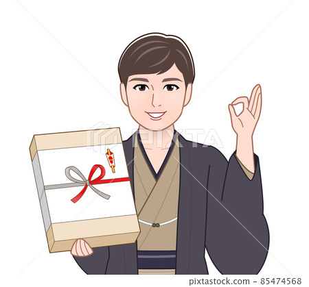 A man wearing a bitter-colored haori hakama A man wearing a bitter-colored haori hakama 85474568