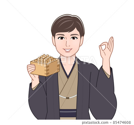 A man wearing a bitter-colored haori hakama A man wearing a bitter-colored haori hakama 85474608