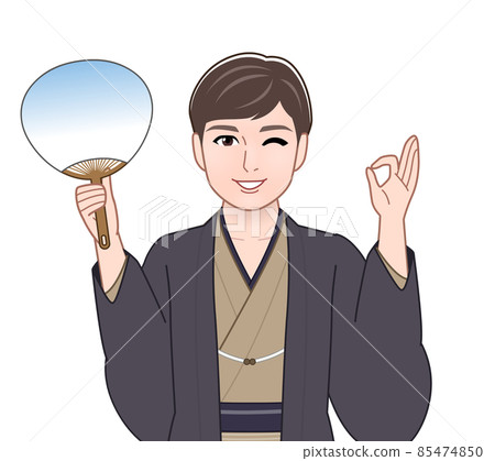 A man wearing a bitter-colored haori hakama A man wearing a bitter-colored haori hakama 85474850