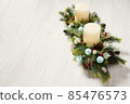 Holidays composition on wooden background 85476573