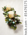 Holidays composition on wooden background 85476575