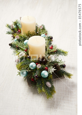 Holidays composition on wooden background 85476575