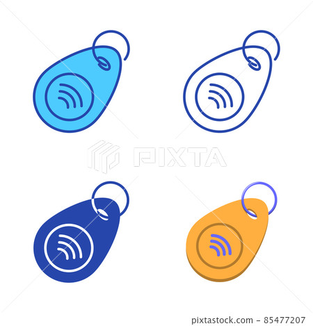 RFID key icon set in flat and line style 85477207