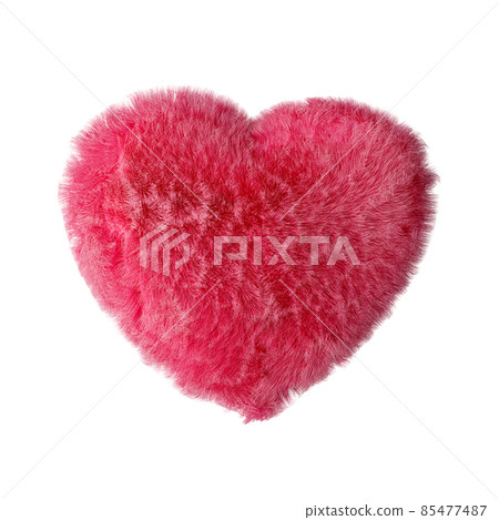 pink fluffy heart isolated on white background 3d render pink fluffy heart isolated on white background 3d render 85477487