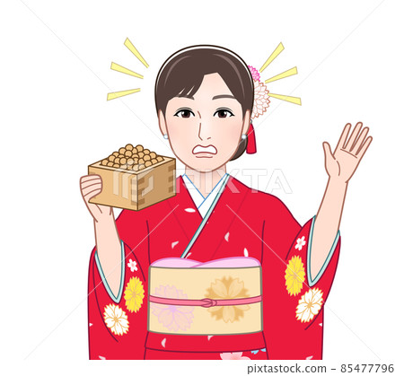 Female in red kimono 85477796