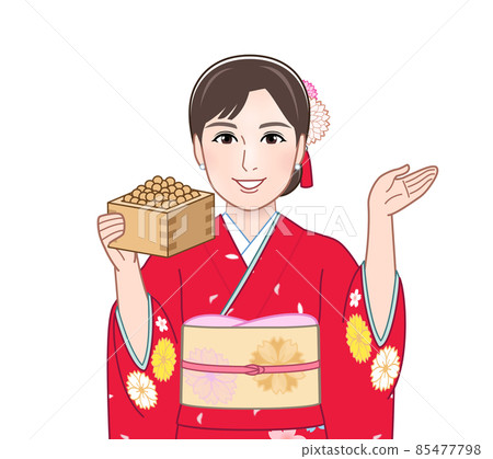 Female in red kimono Female in red kimono 85477798
