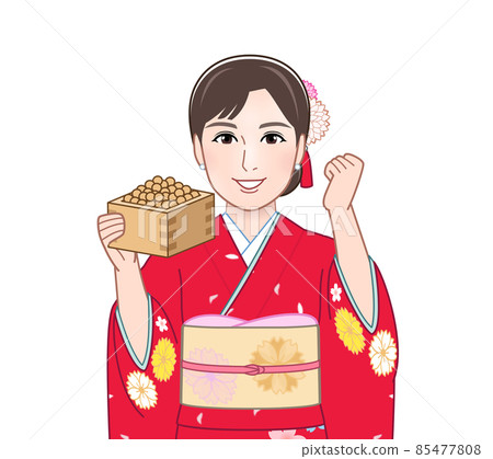 Female in red kimono Female in red kimono 85477808