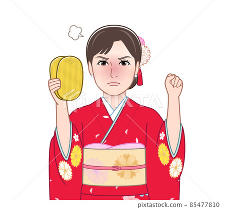 紅色和服的女性 紅色和服的女性 85477810