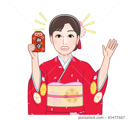 Young woman in red kimono Young woman in red kimono 85477887