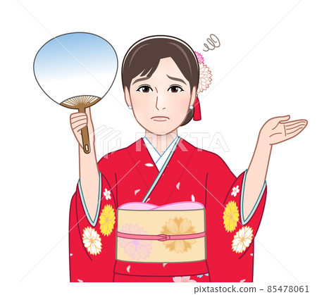 Young woman wearing kimono 85478061