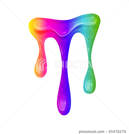 Rainbow dripping slime . Viscous liquid. Bright toy for children. Vector cartoon illustration on a white isolated background Rainbow dripping slime . Viscous liquid. Bright toy for children. Vector cartoon illustration on a white isolated background 85478278