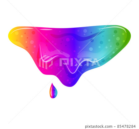 Rainbow dripping slime . Viscous liquid. Bright toy for children. Viscous liquid. Vector cartoon illustration on a white isolated background. Rainbow dripping slime . Viscous liquid. Bright toy for children. Viscous liquid. Vector cartoon illustration on a white isolated background. 85478284