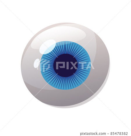 Human eye, blue color, eyeball, icon. Vector illustration cartoon style 85478382