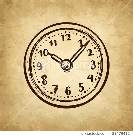 Ink sketch of clock dial face. Ink sketch of clock dial face. 85479412