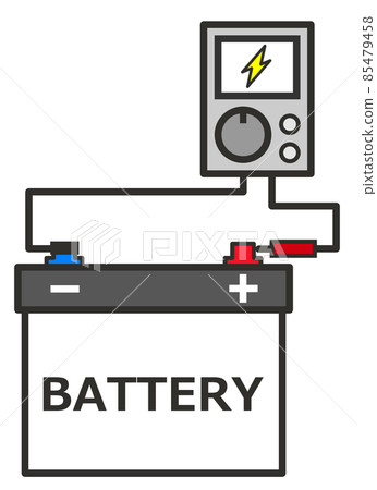 Illustration to check the battery voltage with a tester at the time of inspection 85479458