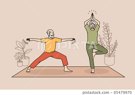 Healthy active lifestyle of elderly people concept. 85479970