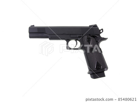black gun pistol isolated on white background 85480621