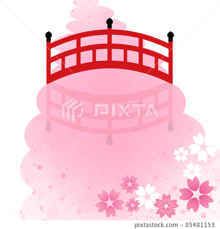 日式橋和河紅粉紅 日式橋和河紅粉紅 85481153