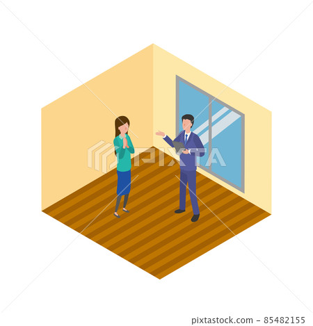 A man explaining in a real estate preview 85482155