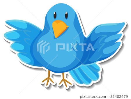 Little blue bird animal cartoon sticker 85482479