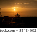 Romantic sunset at the harbor 85484002