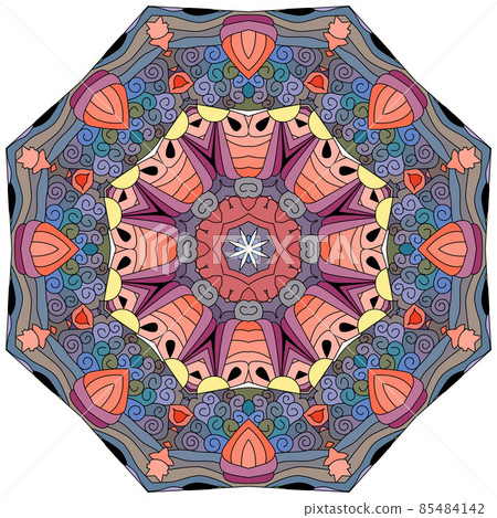 Colorful cute Mandalas. Decorative unusual round ornaments. Colorful cute Mandalas. Decorative unusual round ornaments. 85484142