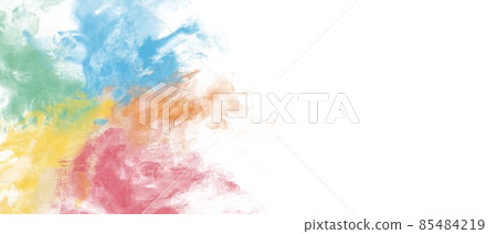 Oil painting abstract background) Horizontal art banner with colorful handwriting Bright space Canvas texture White background Oil painting abstract background) Horizontal art banner with colorful handwriting Bright space Canvas texture White background 85484219