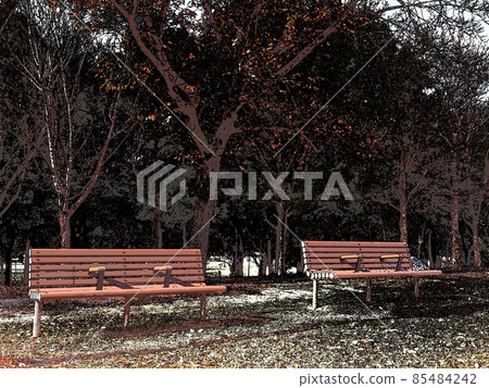 Park bench (illustration style) 85484242