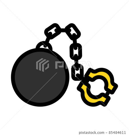 Fetter With Ball Icon Fetter With Ball Icon 85484611