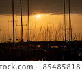 Romantic sunset at the harbor 85485818