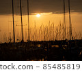Romantic sunset at the harbor 85485819