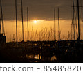 Romantic sunset at the harbor 85485820
