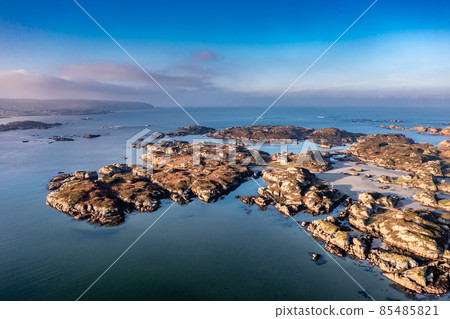 The beautiful Cloughglass bay and beach by Burtonport in County Donegal - Ireland The beautiful Cloughglass bay and beach by Burtonport in County Donegal - Ireland 85485821