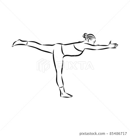 yoga pose. Line drawing. Healthy life concept -Vector Illustration yoga pose. Line drawing. Healthy life concept -Vector Illustration 85486717