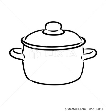 Home Ouline Clipart-Casserole Pot with lid black outline clip art