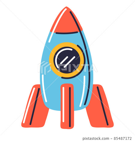 Illustration of rocket kid toy. Happy childhood symbol. Playing game with friends. Illustration of rocket kid toy. Happy childhood symbol. Playing game with friends. 85487172