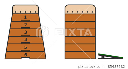 Illustration of stacking vaulting boxes used in physical education Illustration of stacking vaulting boxes used in physical education 85487682