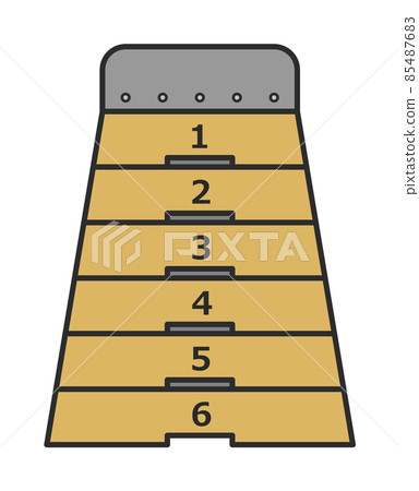 Illustration of stacking vaulting boxes used in physical education 85487683