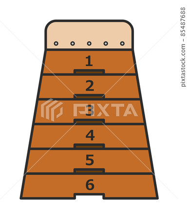 Illustration of stacking vaulting boxes used in physical education 85487688