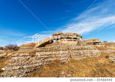 Rock Karst Formations in Lessinia Plateau - Alps Veneto Italy 85488448